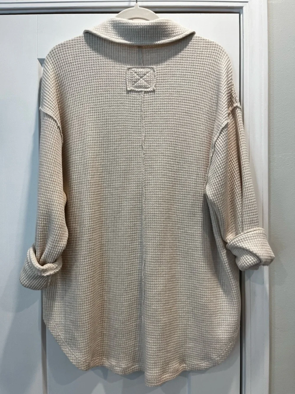 aerie NWOT Cream Waffle Knit Long Sleeve Top - Picture 6 of 10